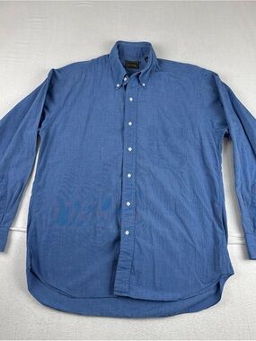 Ben Silver Charleston Mens Royal Blue Dress Shirt 15.5-34 Office Made in USA